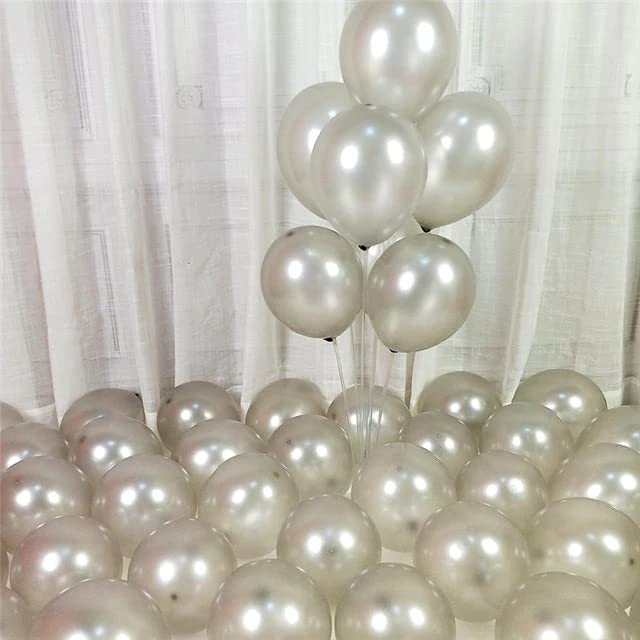 Pack of silver metallic balloons arranged for decoration, ideal for parties, weddings, and celebrations.