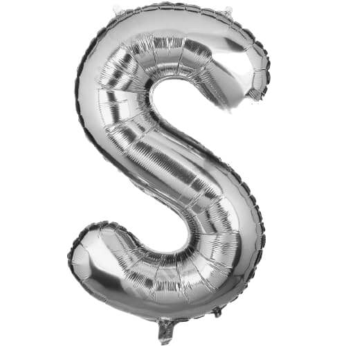 Silver letter S foil balloon - perfect for parties, weddings, and special celebrations, adding a stylish touch to decorations.