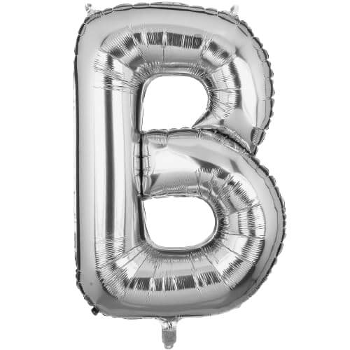 Silver letter B foil balloon - 16 inches, ideal for birthdays, weddings, and festive occasions.