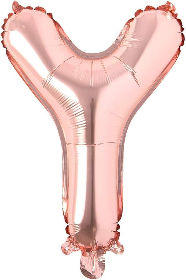Rose gold foil letter Y balloon, 16 inches, perfect for birthdays, anniversaries, or custom celebrations.