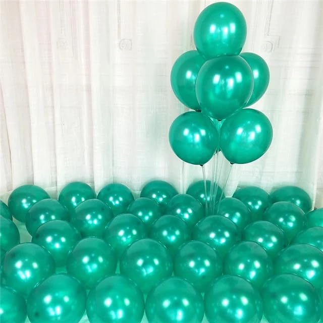 Pack of 50 vibrant teal balloons ideal for birthday, wedding, anniversary, and celebration decorations.