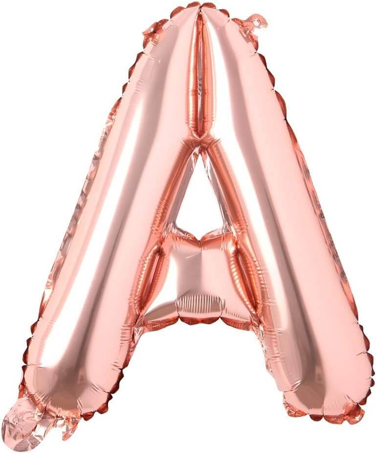 Flyloons 16 Inch Rose Gold Foil 'A' Balloon for birthday, wedding, or event decorations