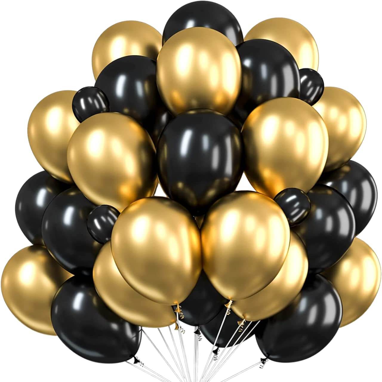 Golden Chrome Balloons - Pack of 25