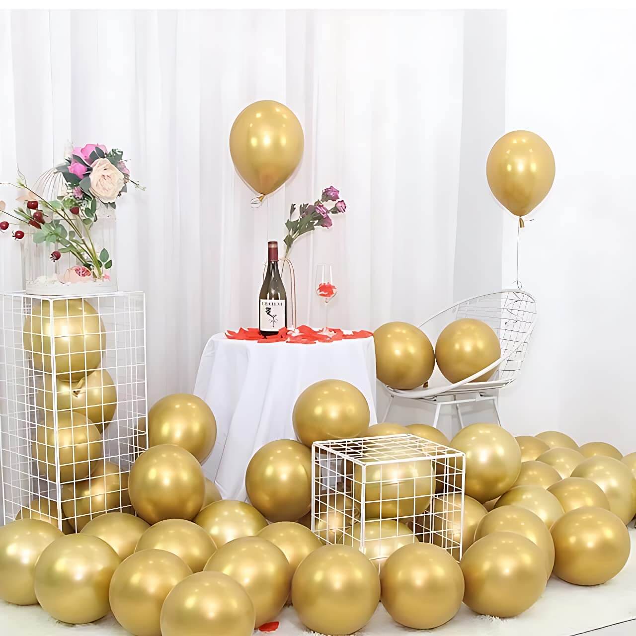 Golden Chrome Balloons - Pack of 25