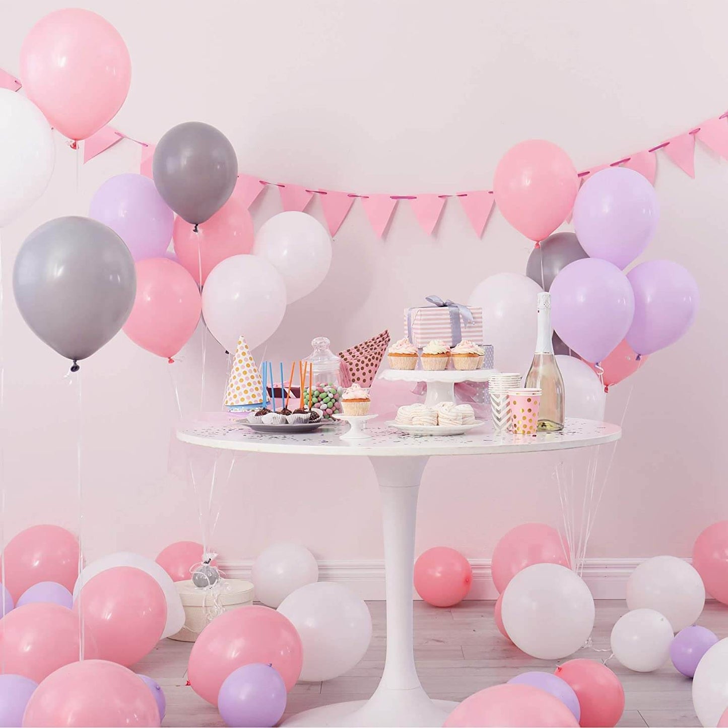 Pink & Purple Pastel Balloons - Pack of 50