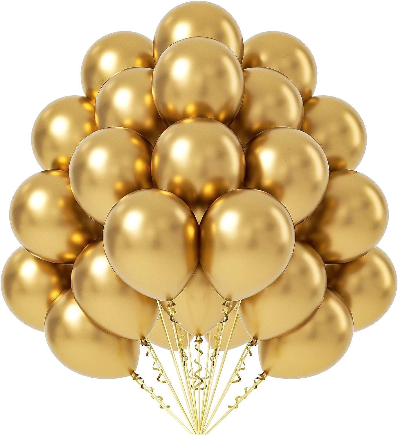 Golden Chrome Balloons - Pack of 25