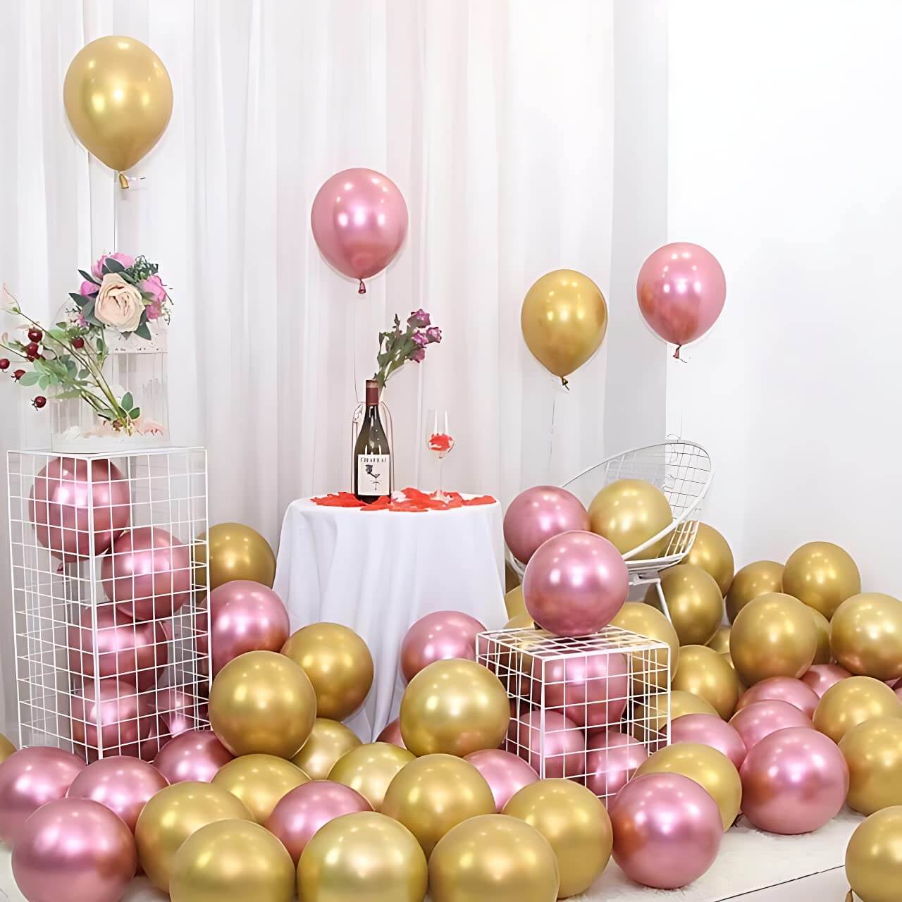 Golden Chrome Balloons - Pack of 25
