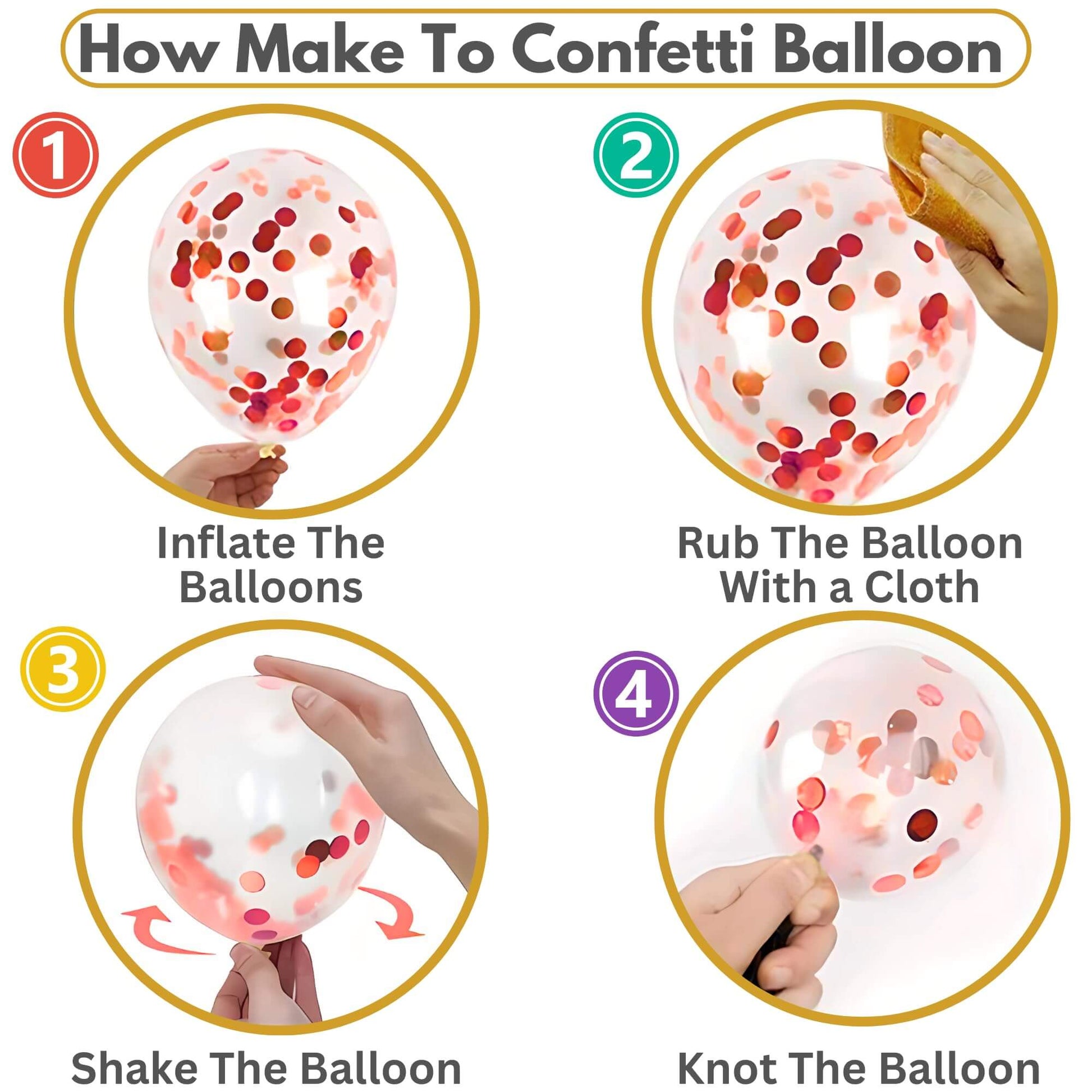Step-by-step guide on how to prepare confetti balloons for decorations.