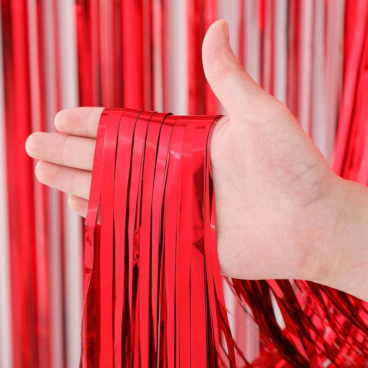 Rose Gold & Red Foil Curtains - Pack of 2