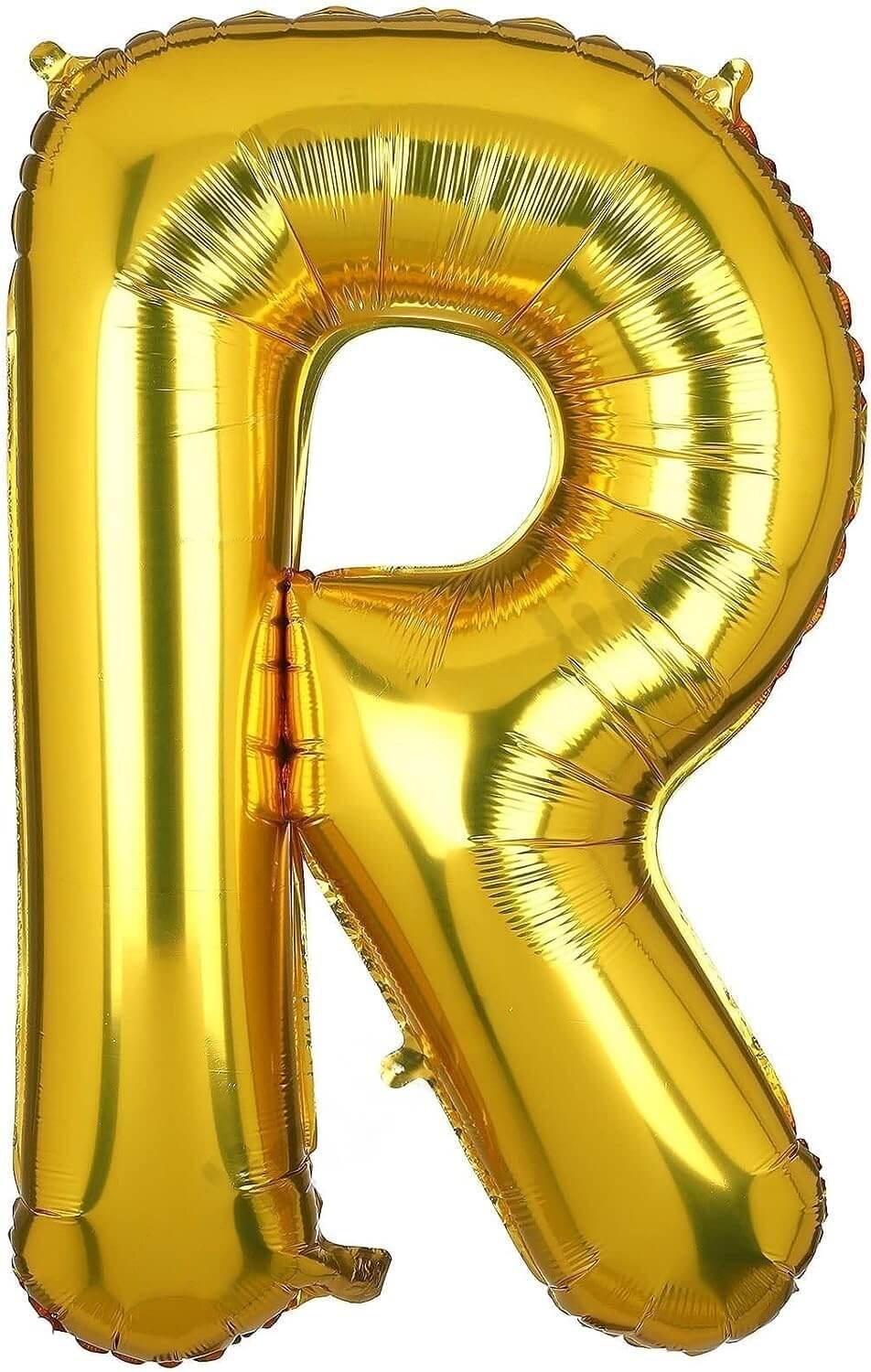 Flyloons 16 inch golden R letter foil balloon, ideal for birthdays, anniversaries, and custom decorations.
