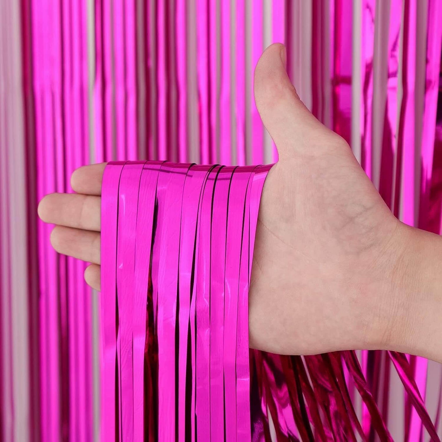 Rose Gold & Red Foil Curtains - Pack of 2
