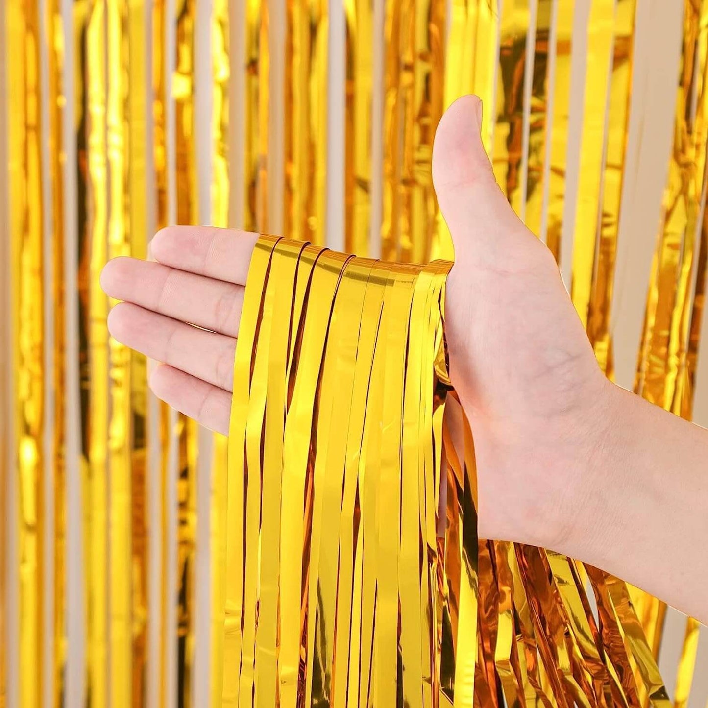 Rose Gold & Red Foil Curtains - Pack of 2