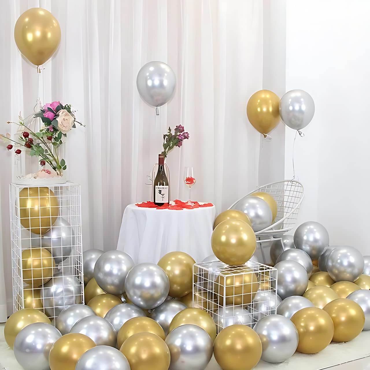 Golden Chrome Balloons - Pack of 25