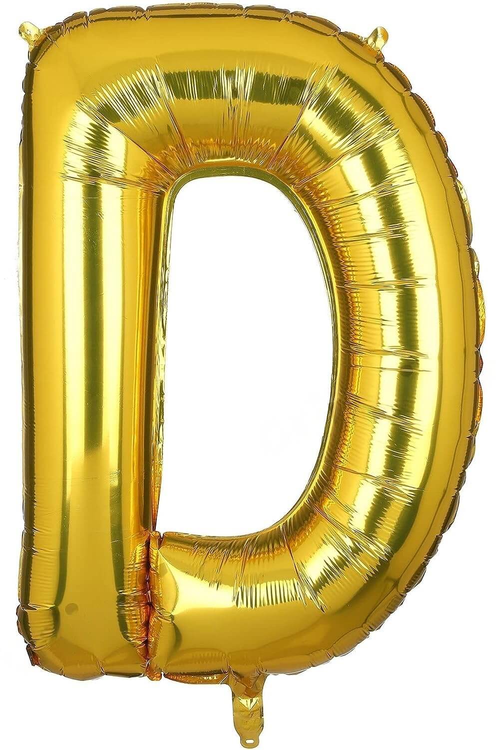 Flyloons golden letter D foil balloon, 16 inches, perfect for birthdays, anniversaries, and celebrations.