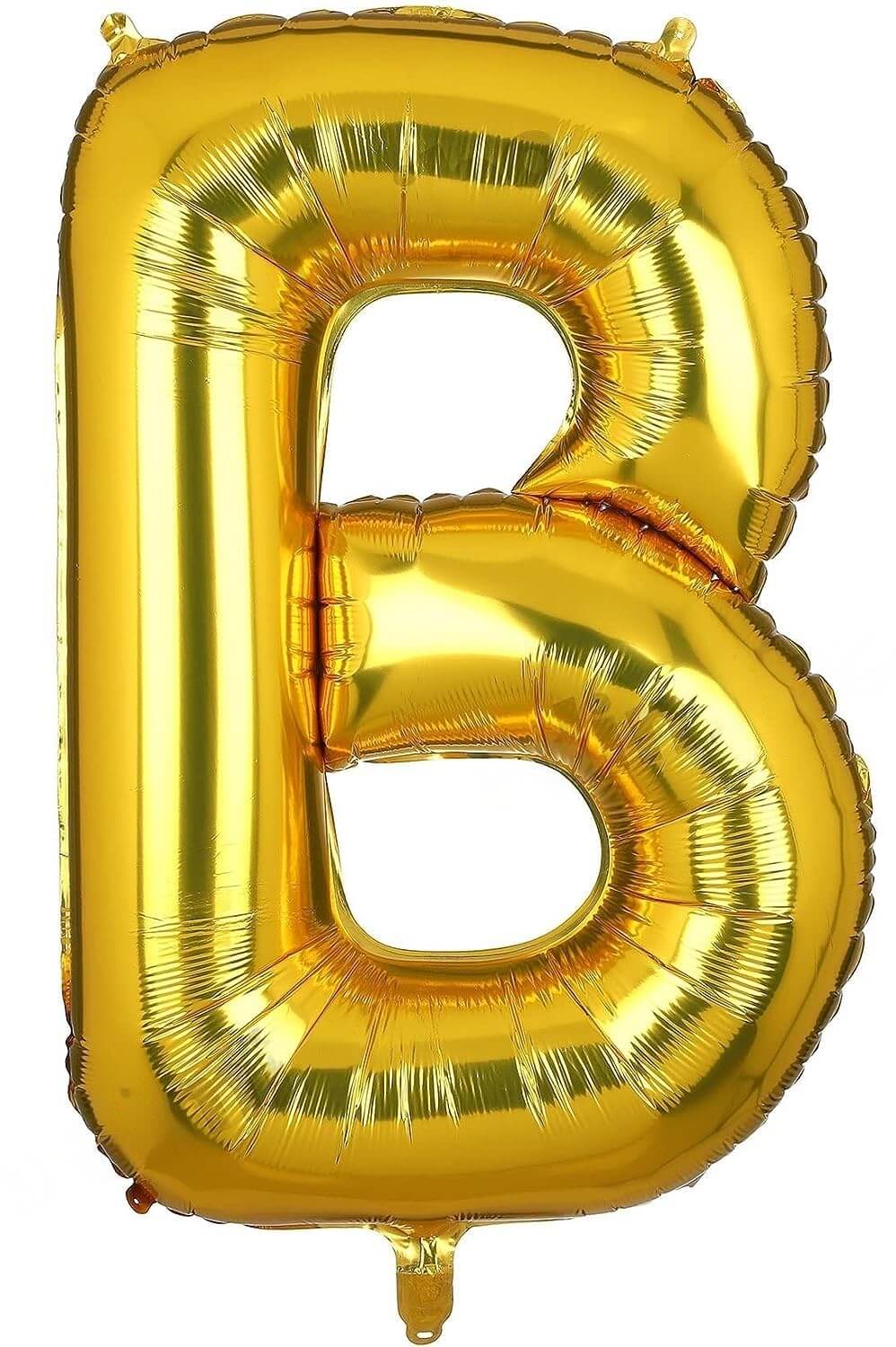 Golden B Letter Foil Balloon - 16 Inch Size, Ideal for Celebrations, Birthday, Wedding, and Custom Phrase Decorations.