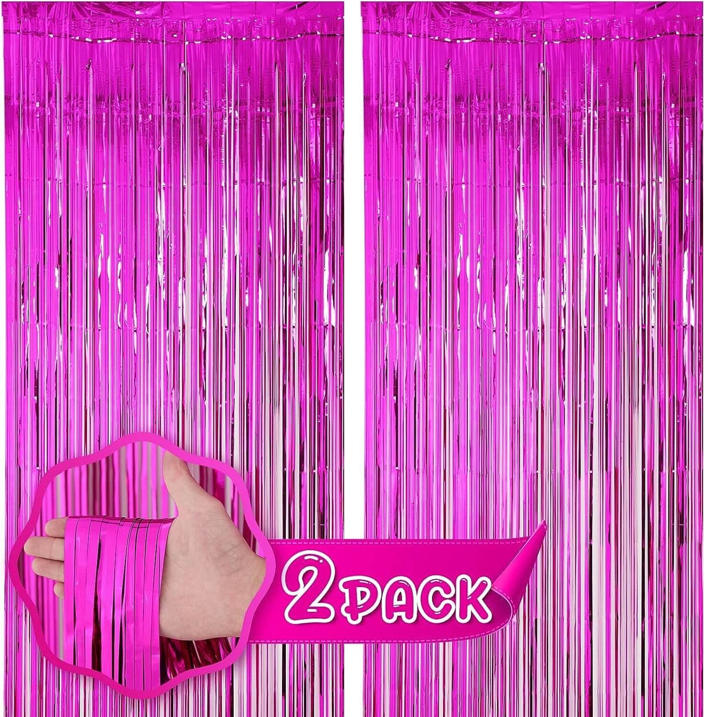Rose Gold & Red Foil Curtains - Pack of 2