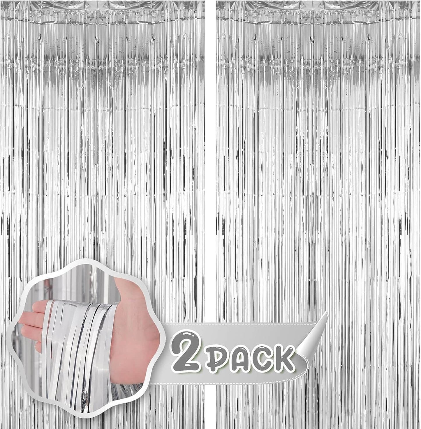 Rose Gold & Red Foil Curtains - Pack of 2
