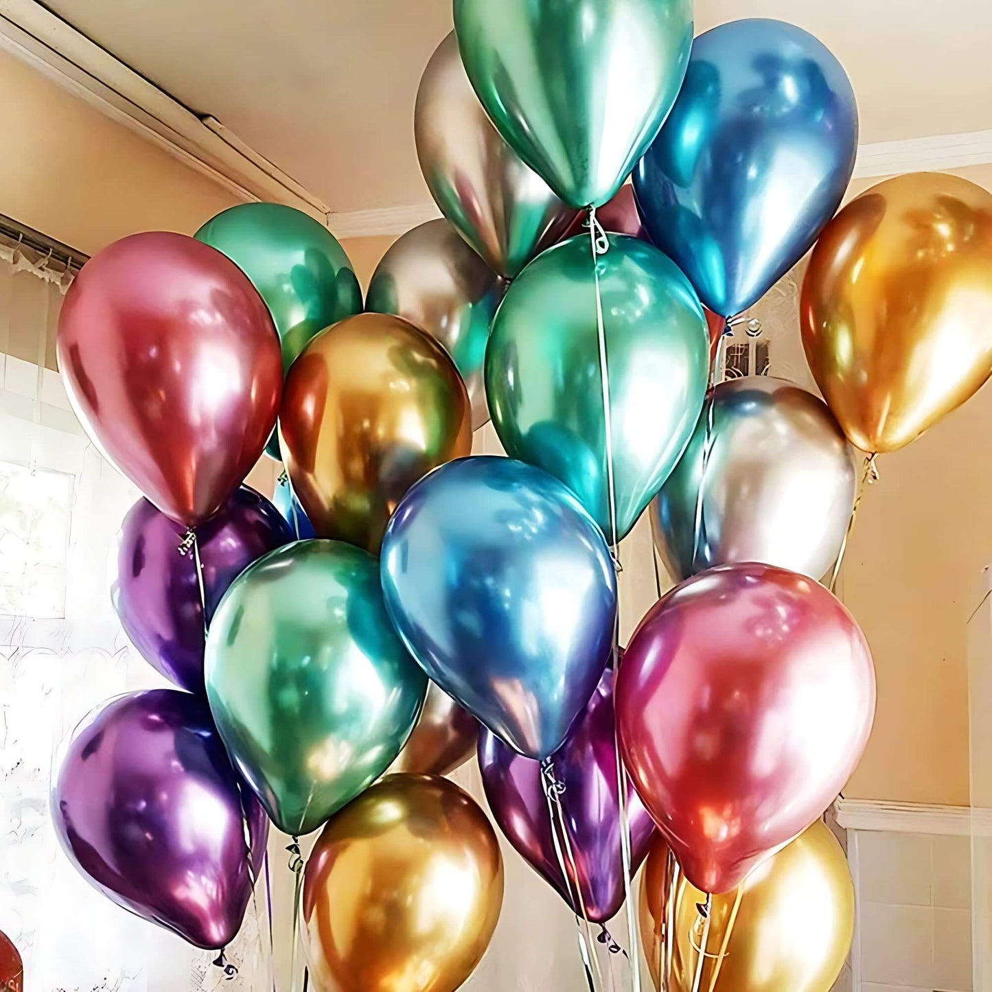 Golden Chrome Balloons - Pack of 25