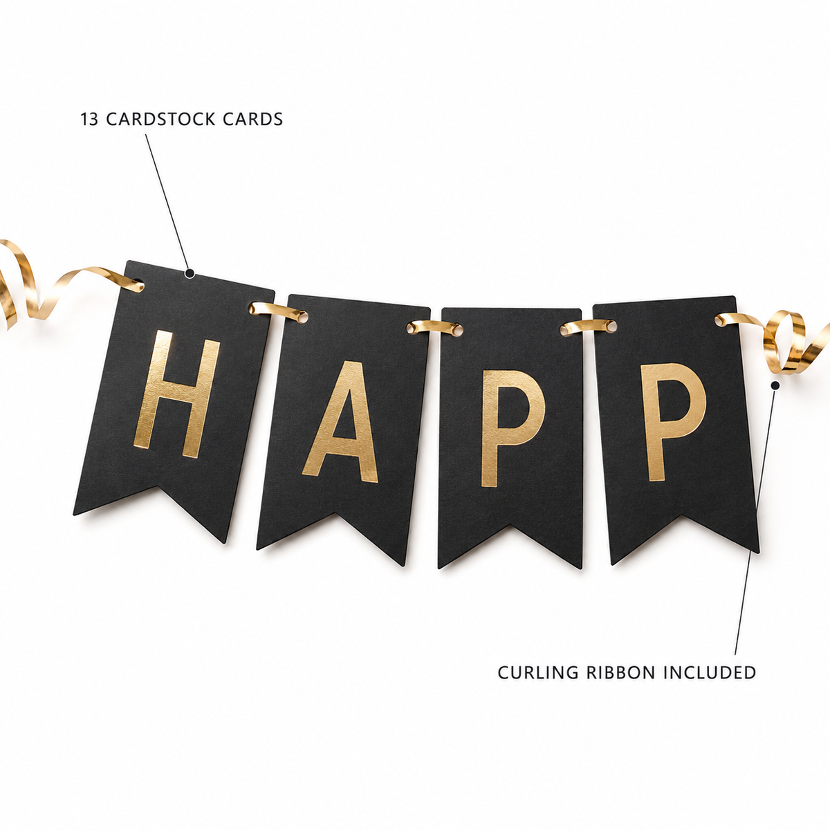 Happy Birthday Cardstock Banner – 13 Pcs