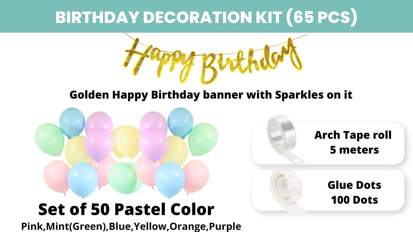 Mint Green Birthday Decoration Kit - 53 Pcs
