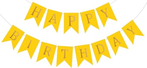 Black Happy Birthday Banner - 13 Pcs Cardstock