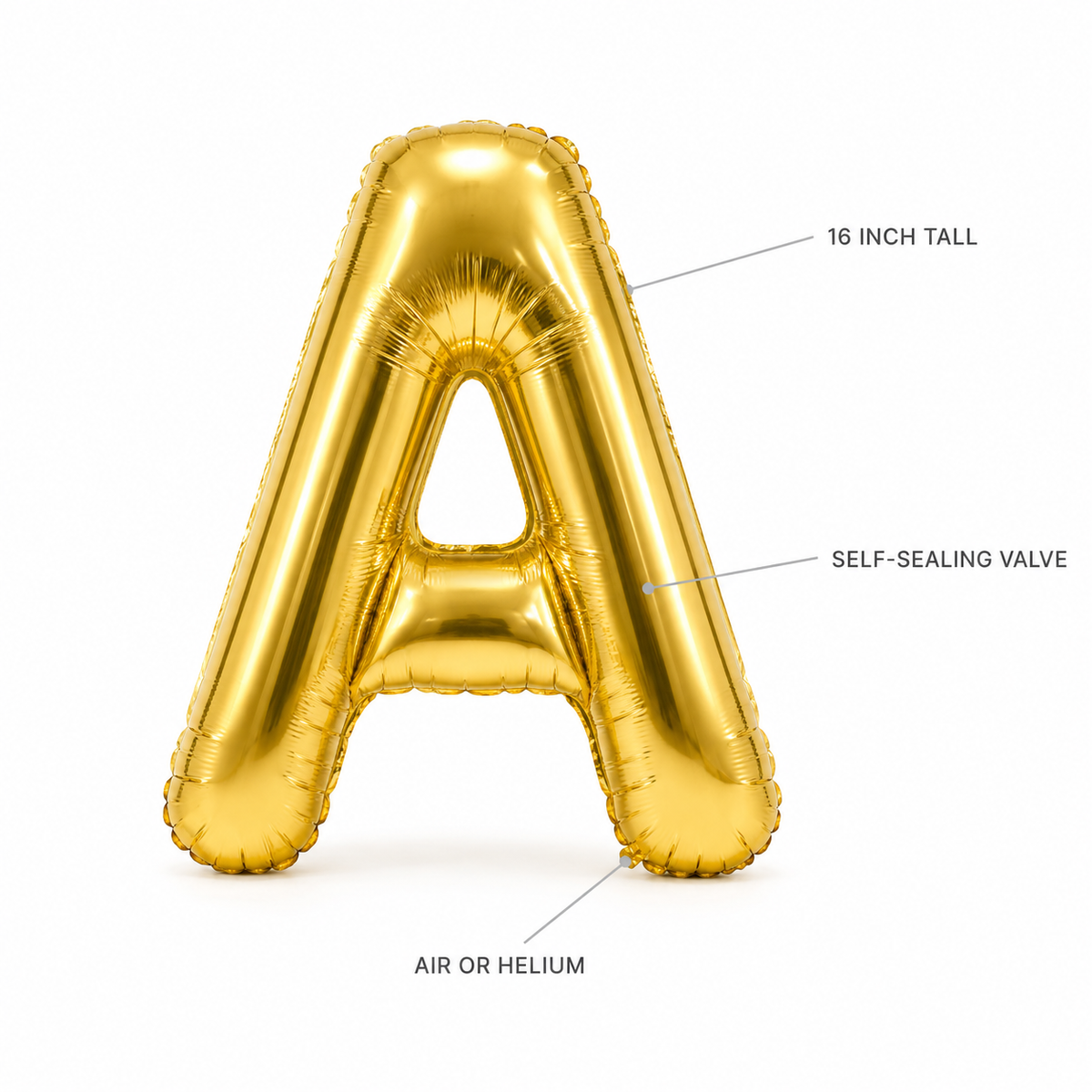 Gold Letter Foil Balloon – 16 Inch