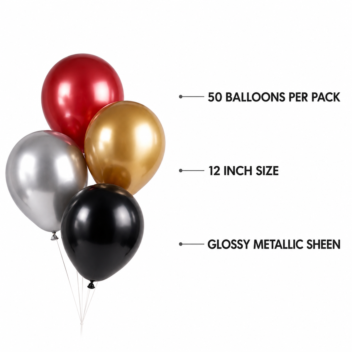 Metallic Balloons – Pack of 50