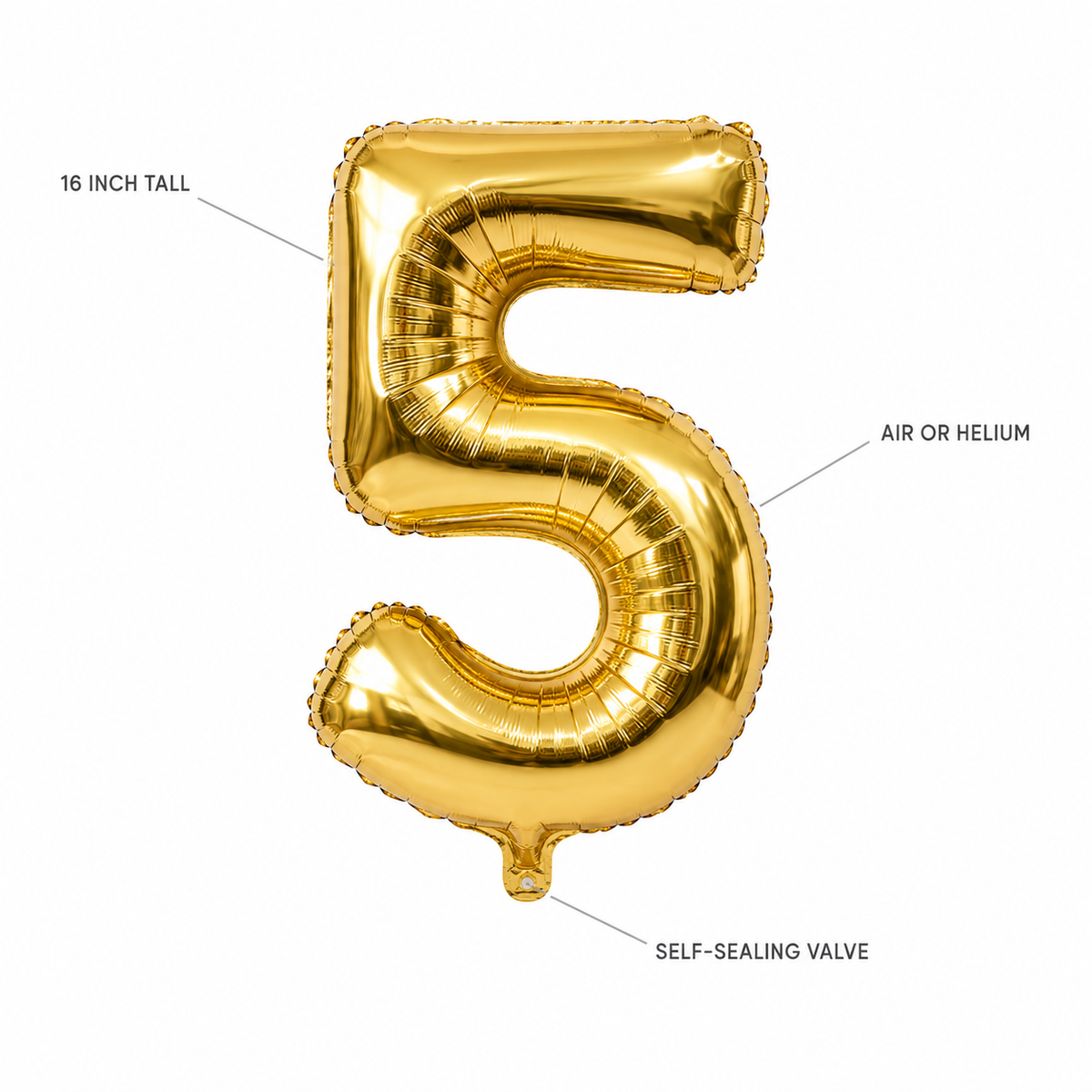 Gold Number Foil Balloon – 16 Inch