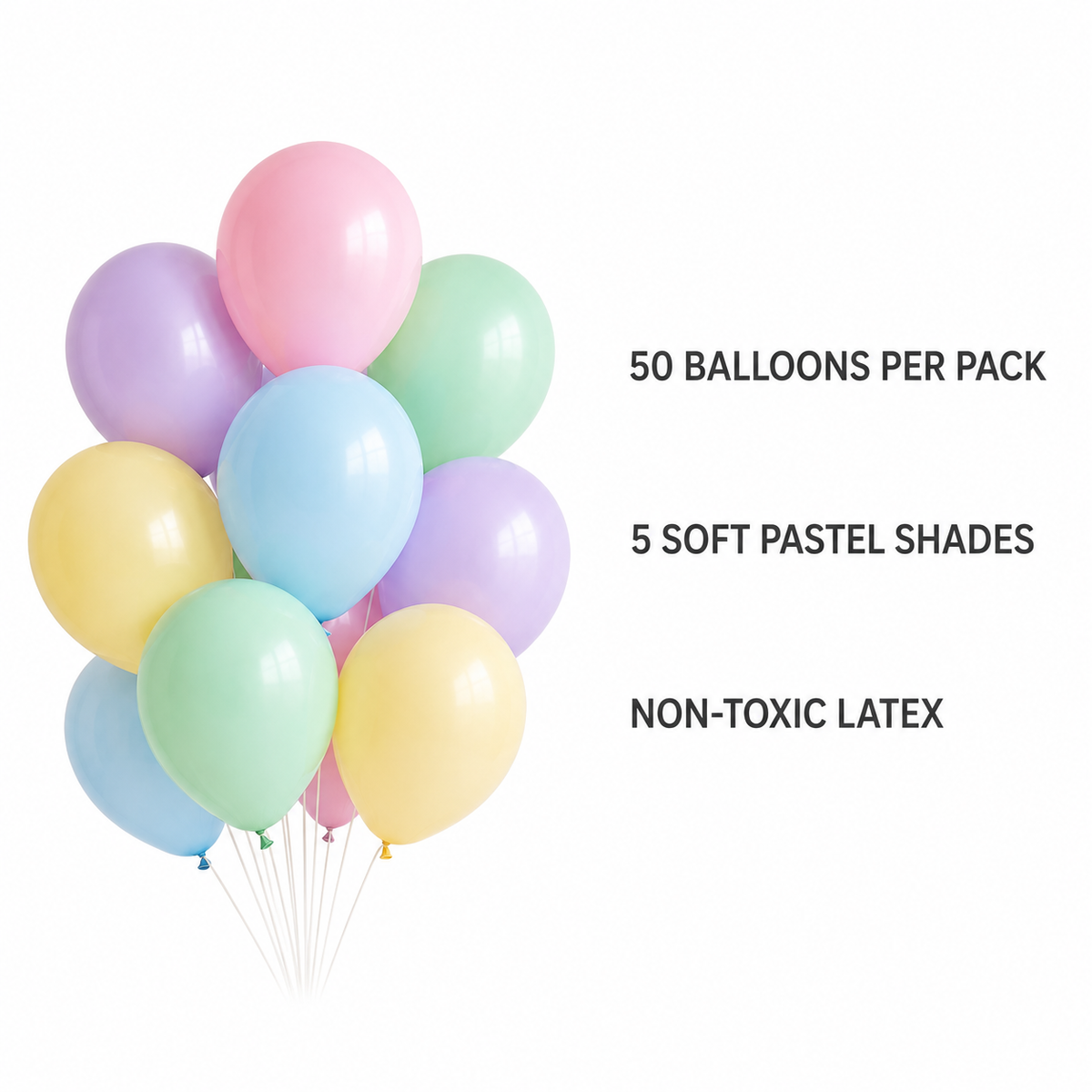 Pastel Balloons – Pack of 50
