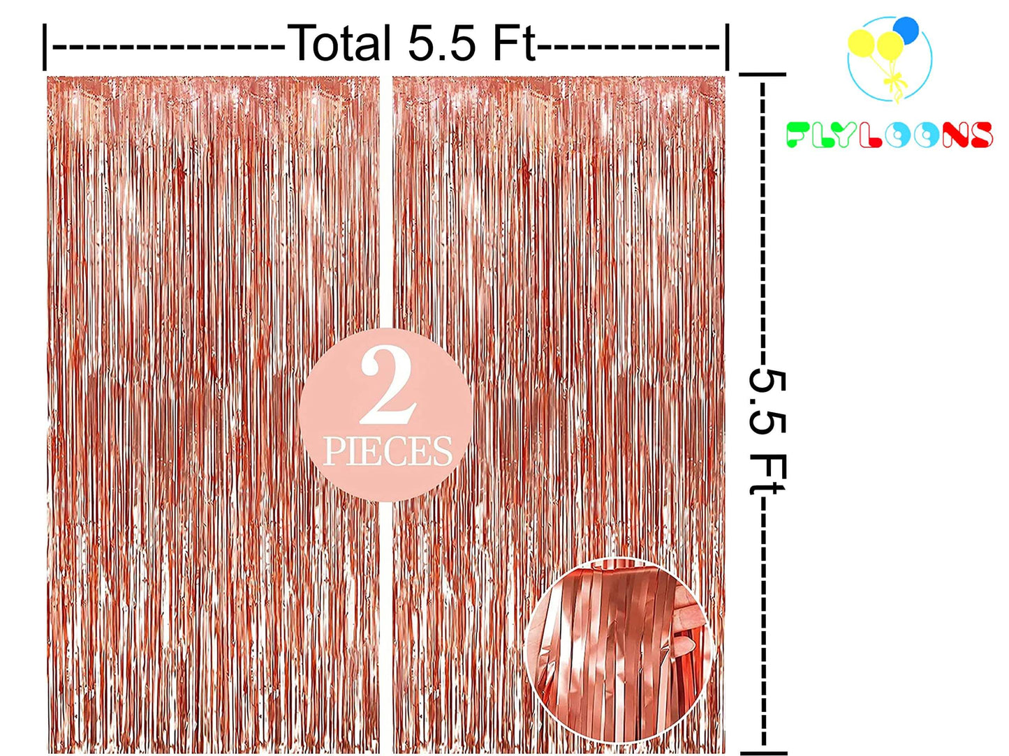 Rose Gold Foil Curtain Backdrop - Pack of 2