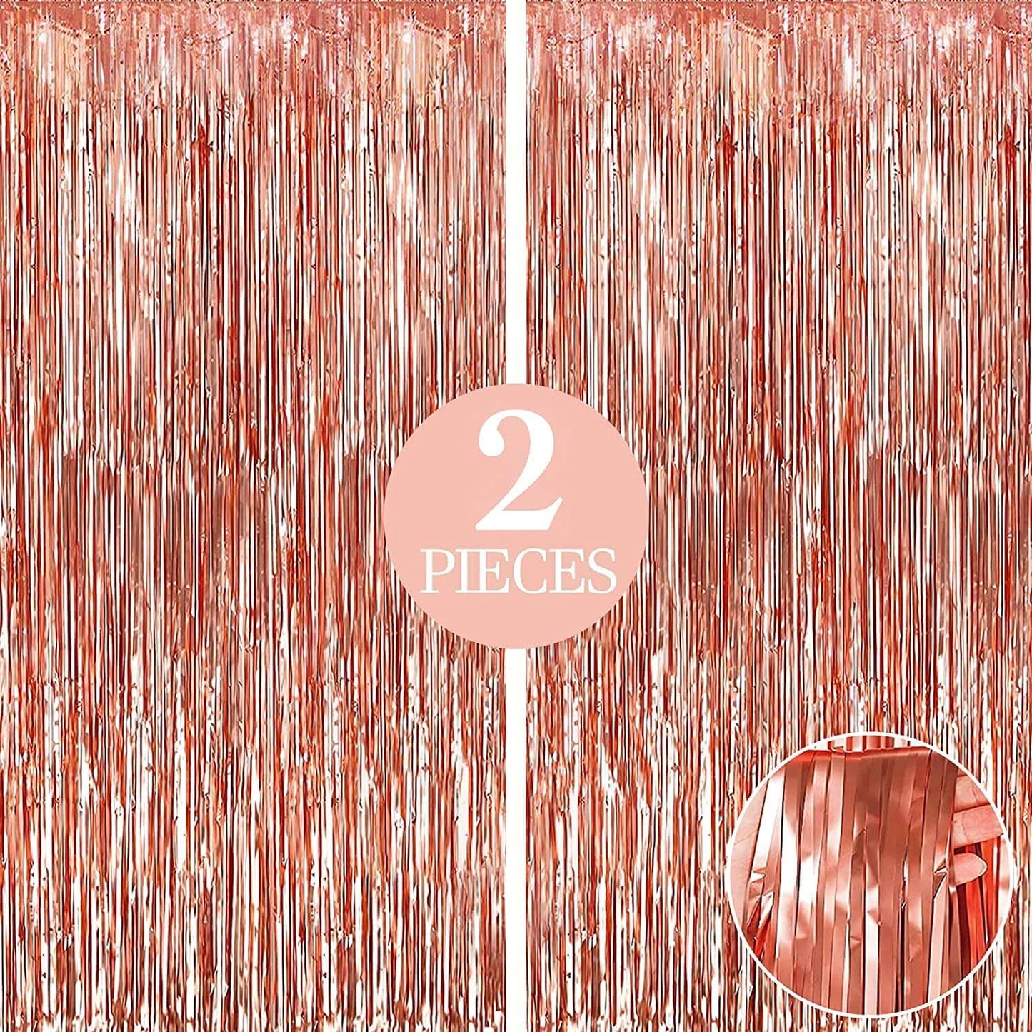 Rose Gold Foil Curtain Backdrop - Pack of 2